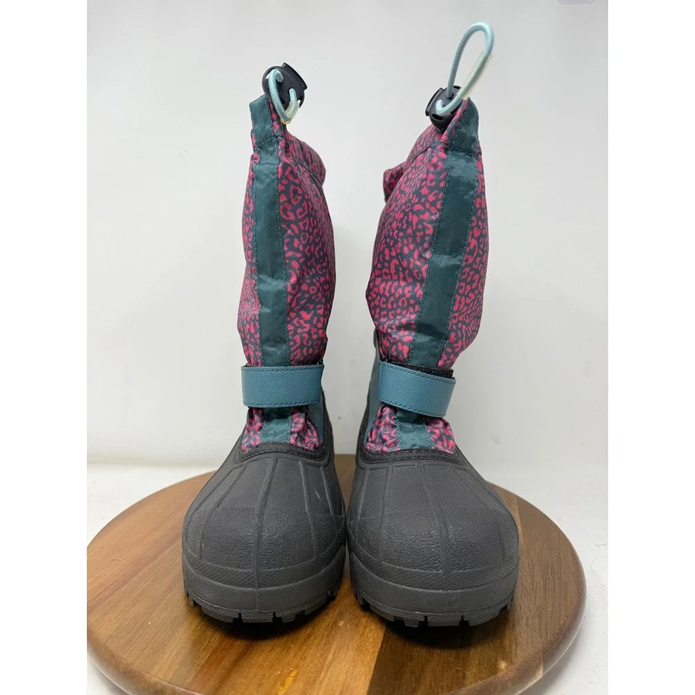 Columbia Youth Waterproof 400g Insulated Snow Winter Boots‎ Pink Leopard Size 6